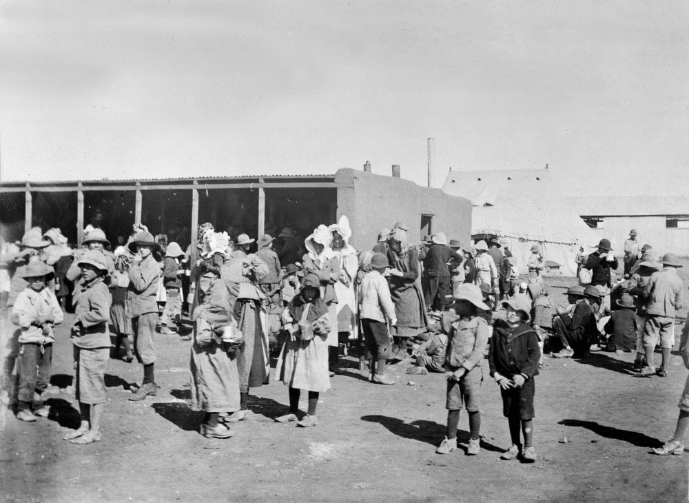 Feature image is of a British concentration camp for Boer women and children during the Boer war.